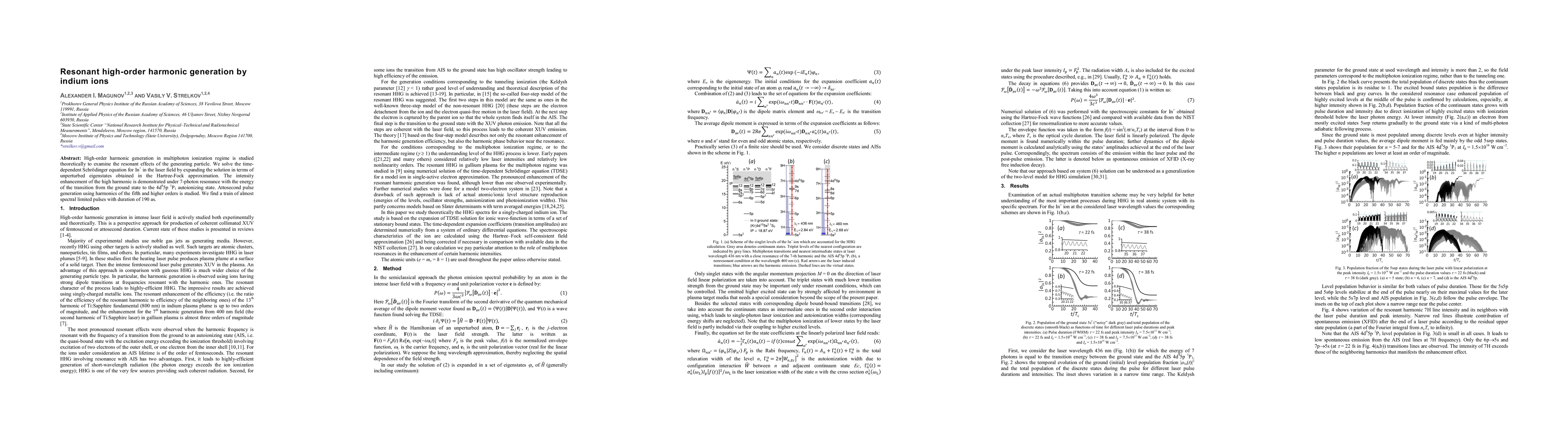 Thumbnail for Resonant high-order harmonic generation by indium ions