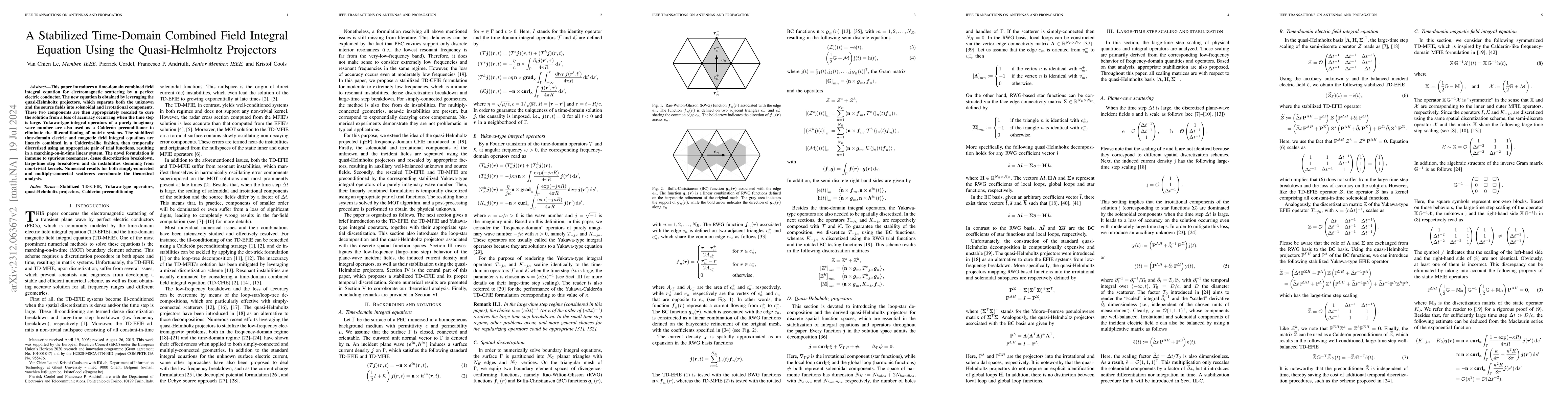 Thumbnail for A stabilized time-domain combined field integral equation using the
  quasi-Helmholtz projectors