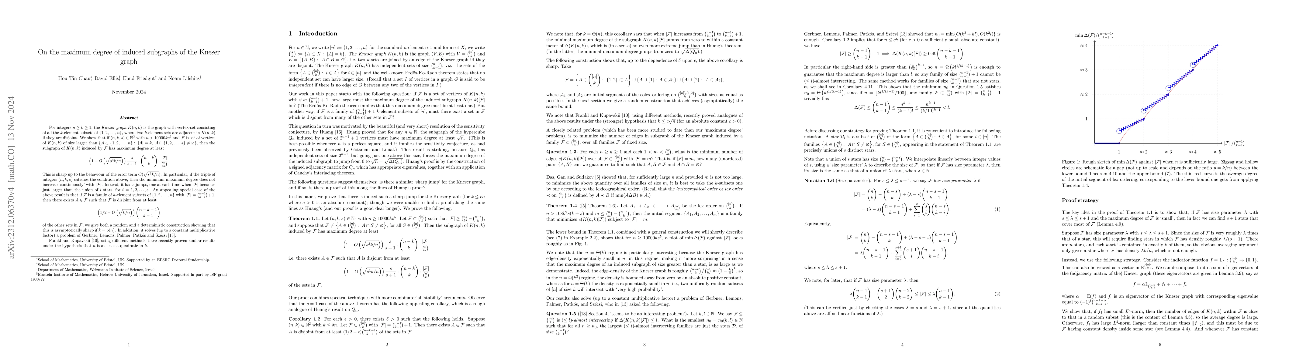 Thumbnail for On the maximum degree of induced subgraphs of the Kneser graph