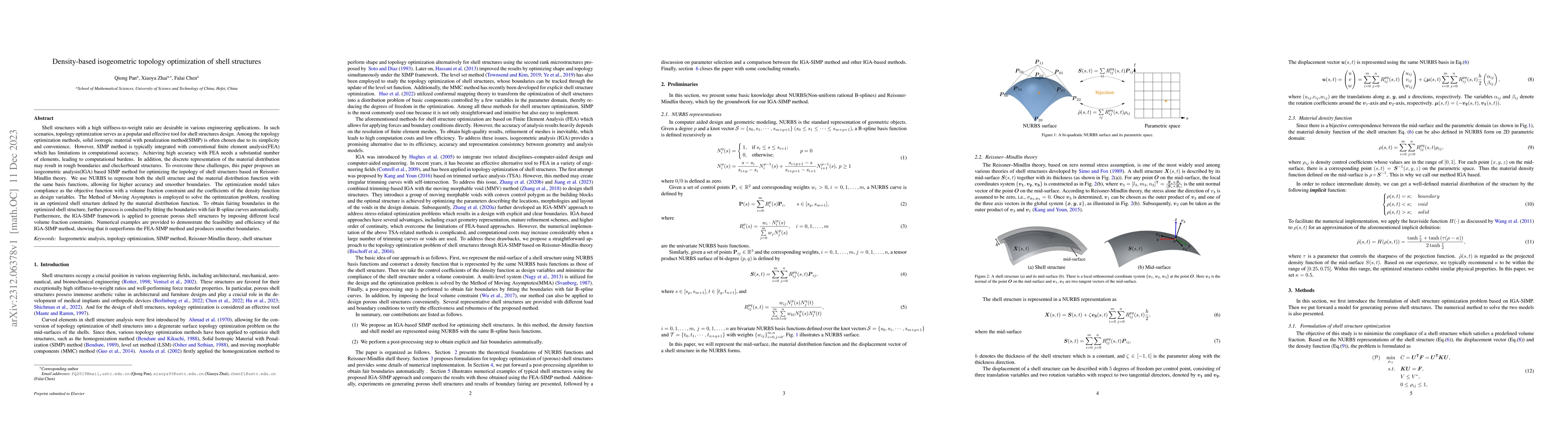 Thumbnail for Density-based isogeometric topology optimization of shell structures