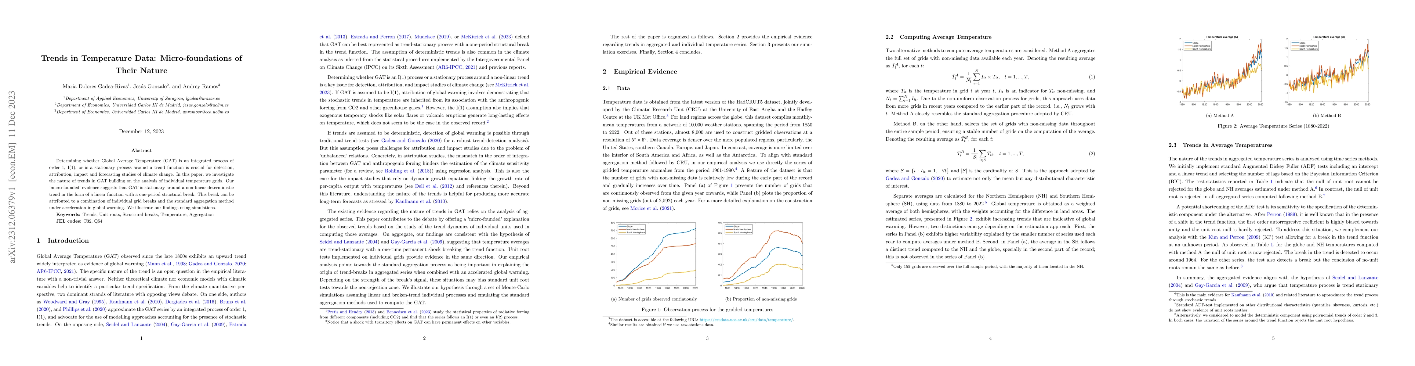 Thumbnail for Trends in Temperature Data: Micro-foundations of Their Nature