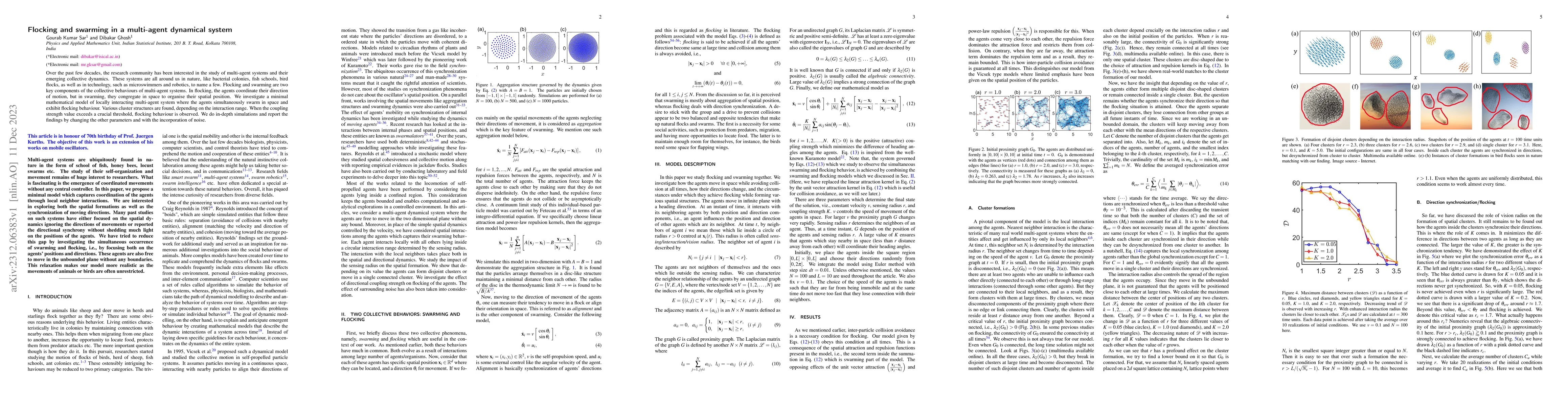 Thumbnail for Flocking and swarming in a multi-agent dynamical system