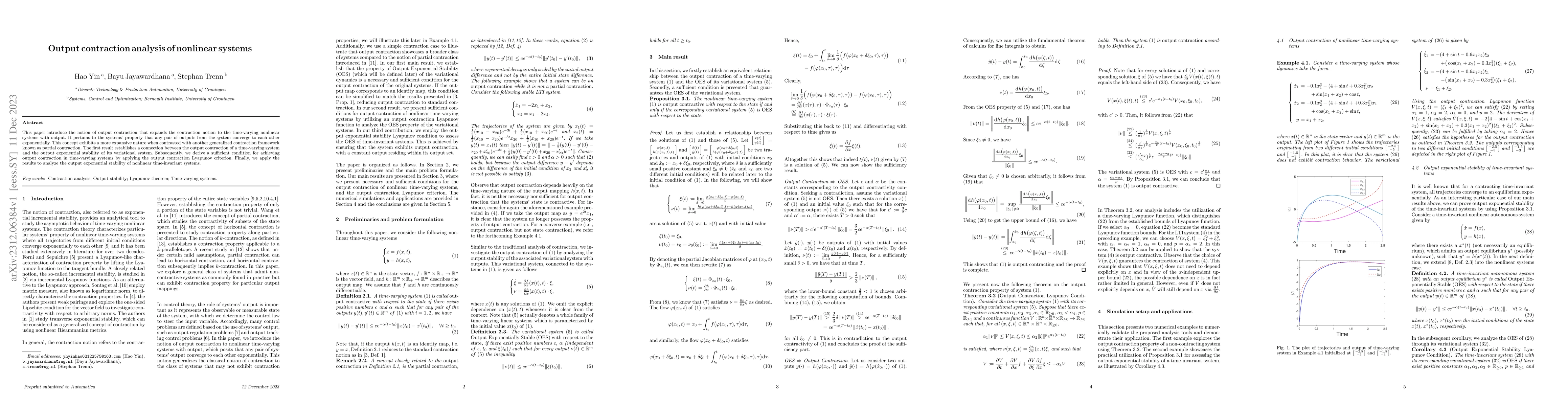 Thumbnail for Output contraction analysis of nonlinear systems