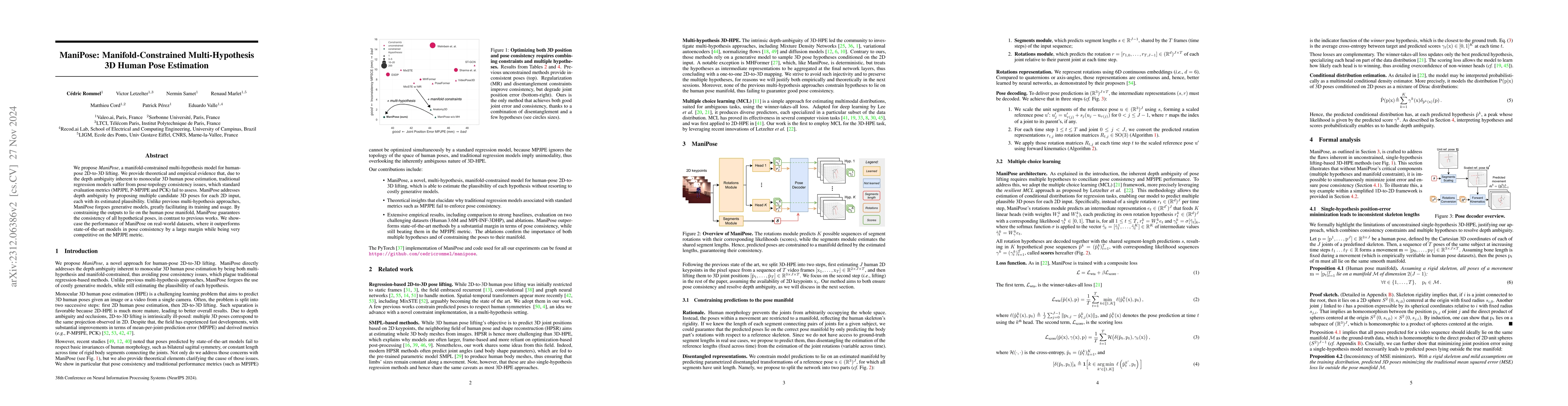 Thumbnail for ManiPose: Manifold-Constrained Multi-Hypothesis 3D Human Pose Estimation