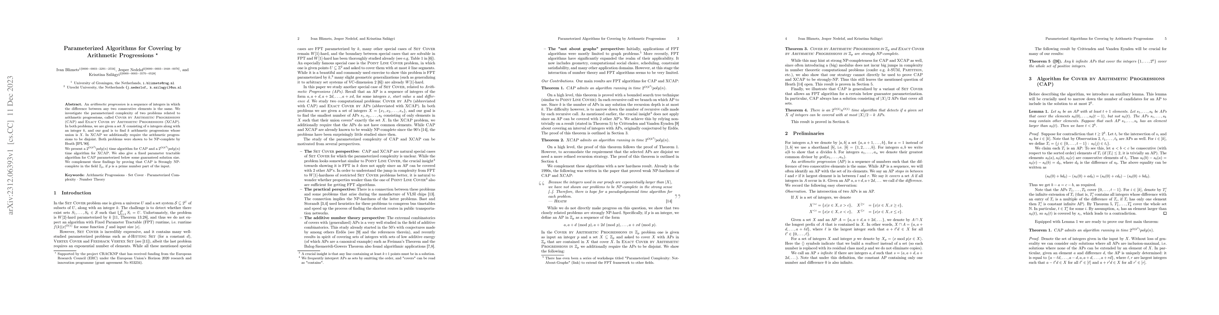 Thumbnail for Parameterized Algorithms for Covering by Arithmetic Progressions