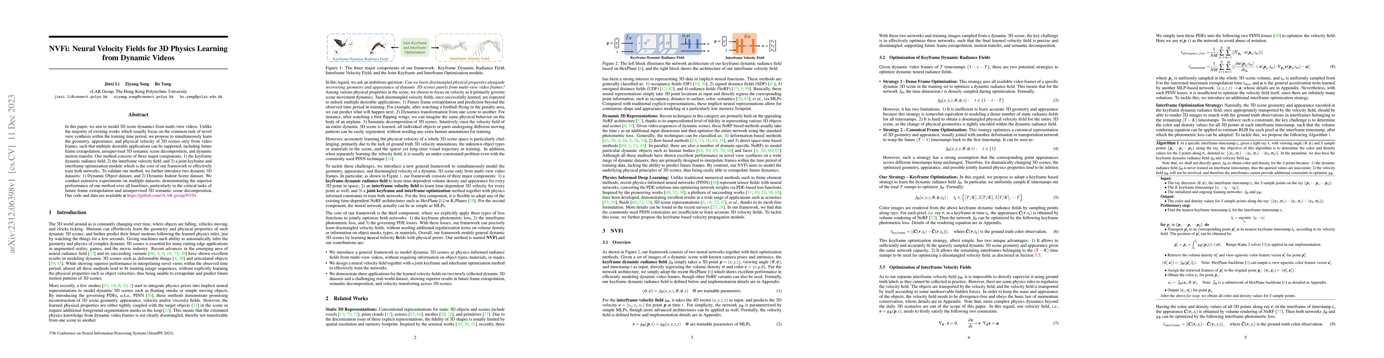 Thumbnail for NVFi: Neural Velocity Fields for 3D Physics Learning from Dynamic Videos