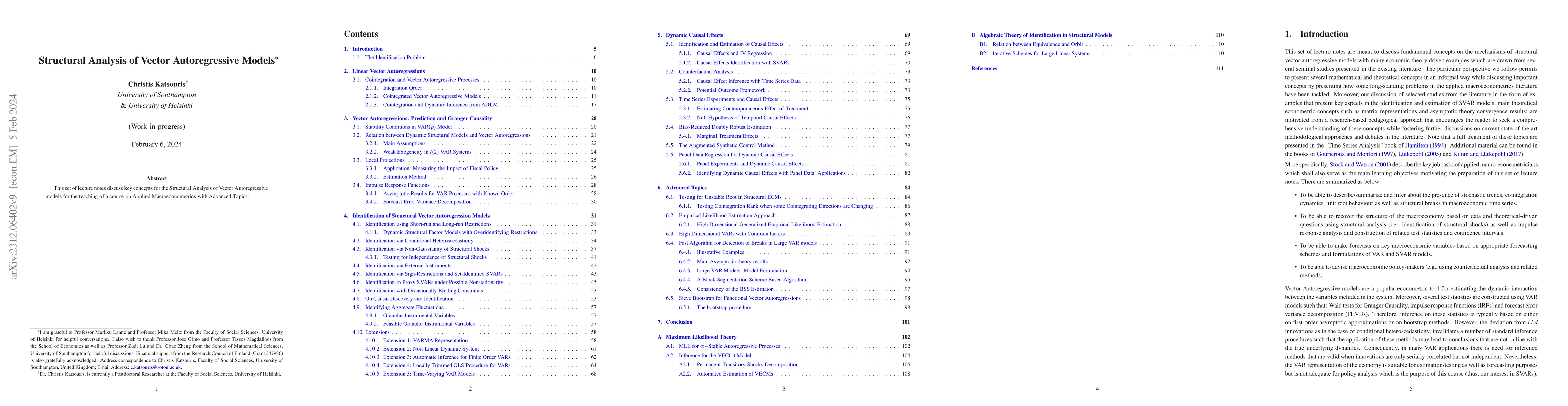 Thumbnail for Structural Analysis of Vector Autoregressive Models