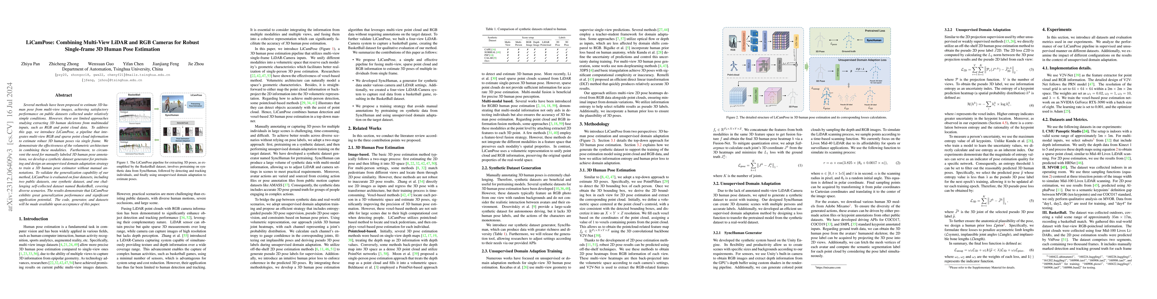 Thumbnail for LiCamPose: Combining Multi-View LiDAR and RGB Cameras for Robust
  Single-frame 3D Human Pose Estimation