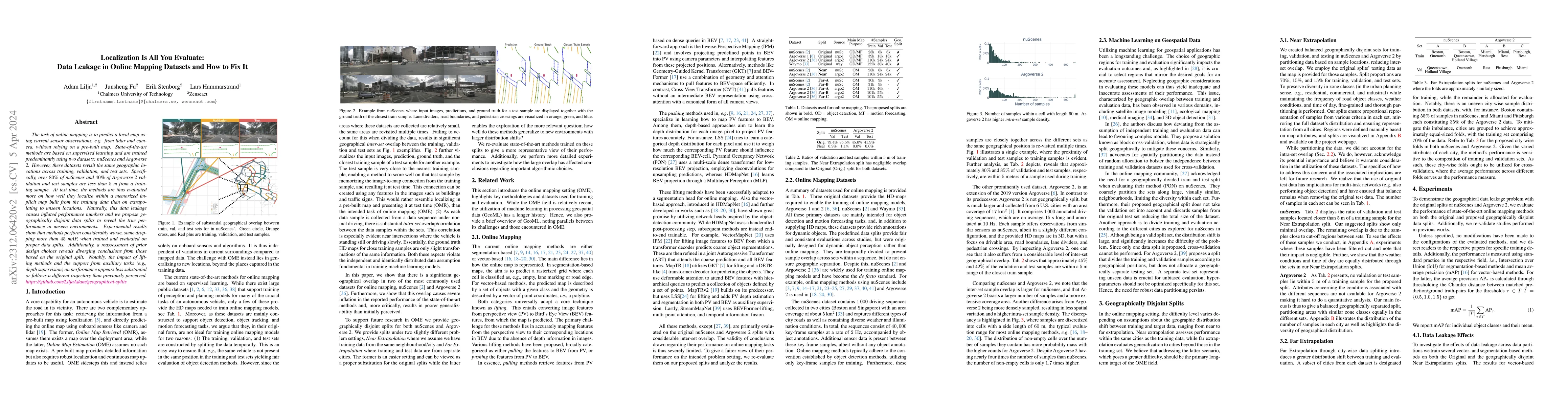 Thumbnail for Localization Is All You Evaluate: Data Leakage in Online Mapping
  Datasets and How to Fix It