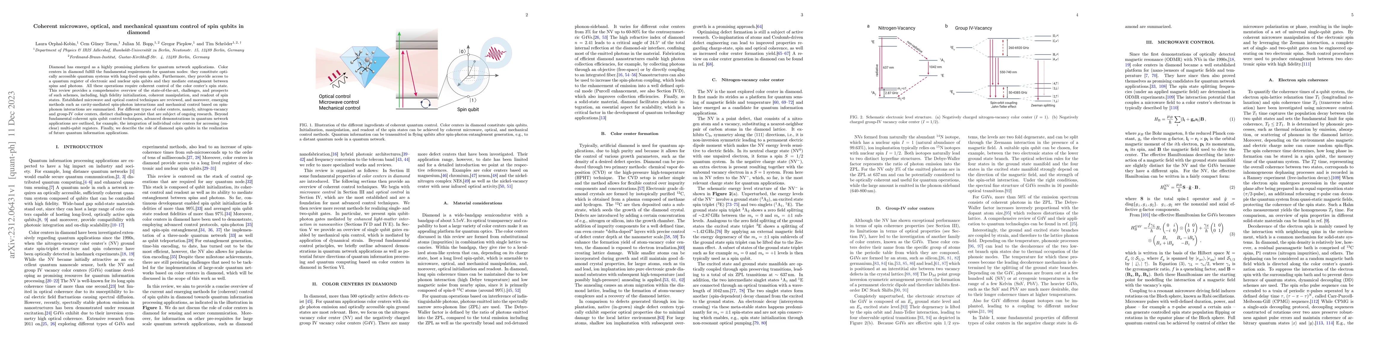Thumbnail for Coherent microwave, optical, and mechanical quantum control of spin
  qubits in diamond