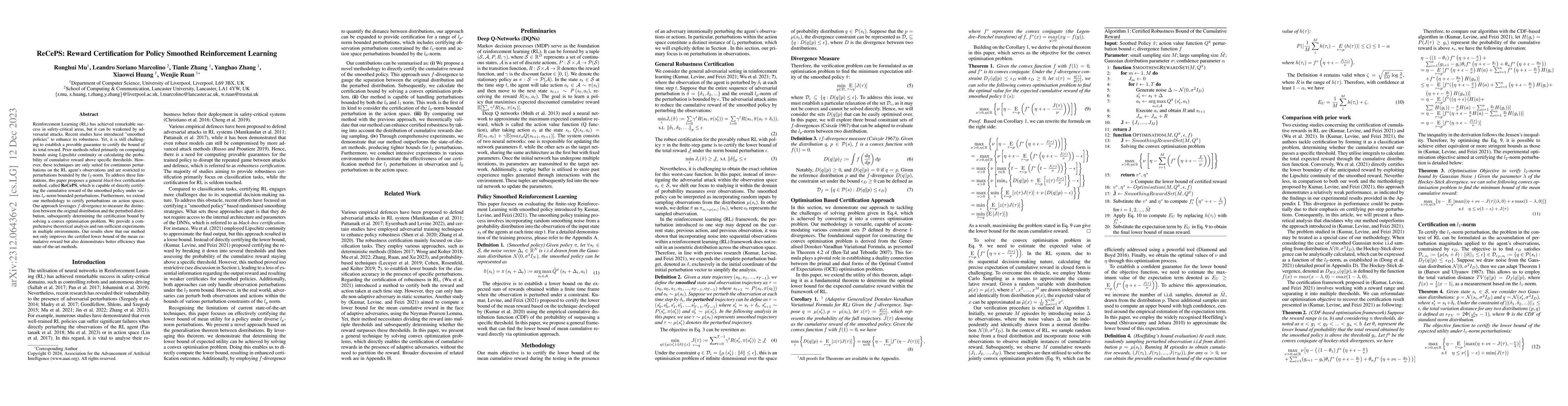 Thumbnail for Reward Certification for Policy Smoothed Reinforcement Learning