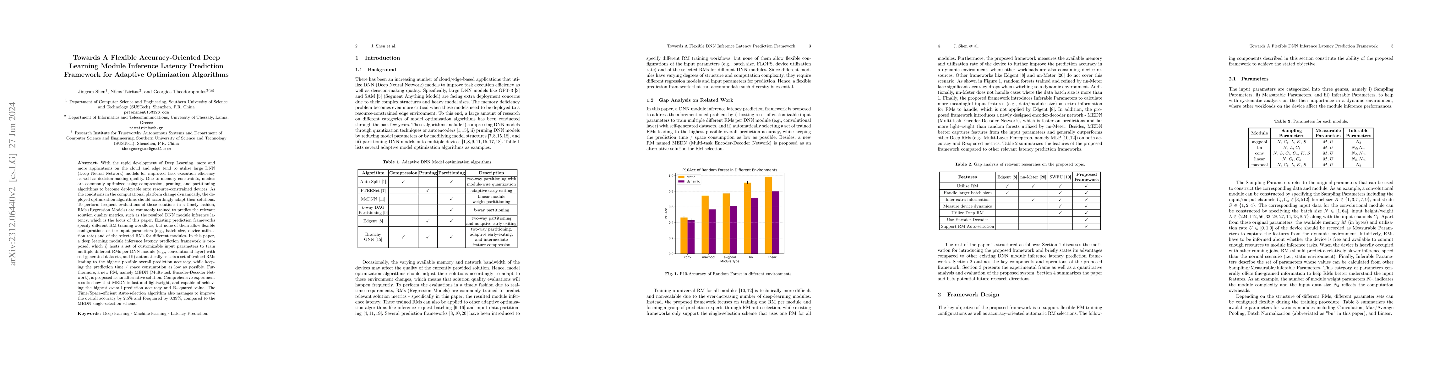 Thumbnail for Towards A Flexible Accuracy-Oriented Deep Learning Module Inference
  Latency Prediction Framework for Adaptive Optimization Algorithms