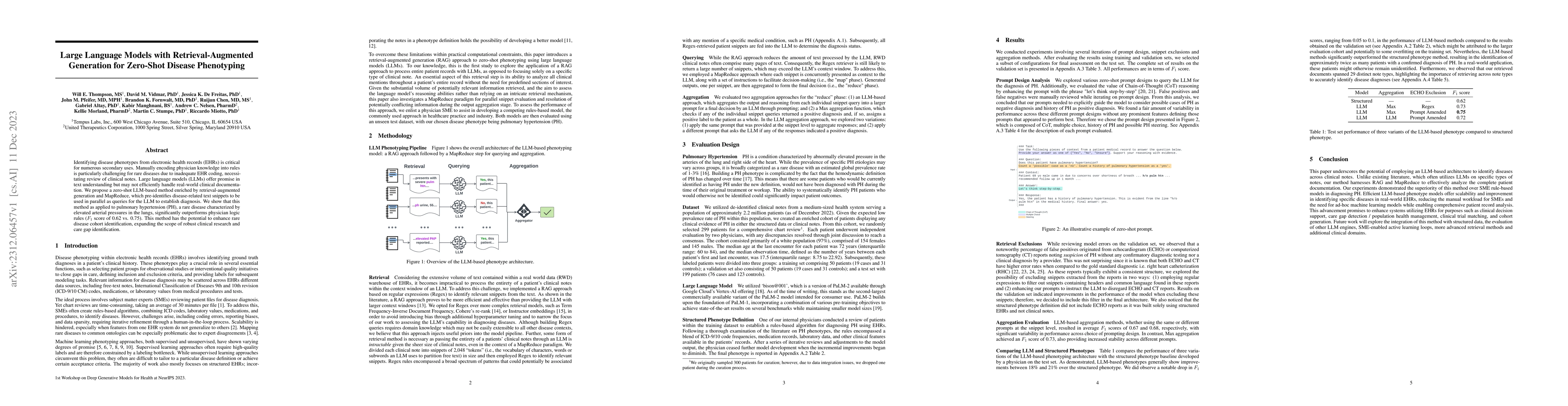 Thumbnail for Large Language Models with Retrieval-Augmented Generation for Zero-Shot
  Disease Phenotyping