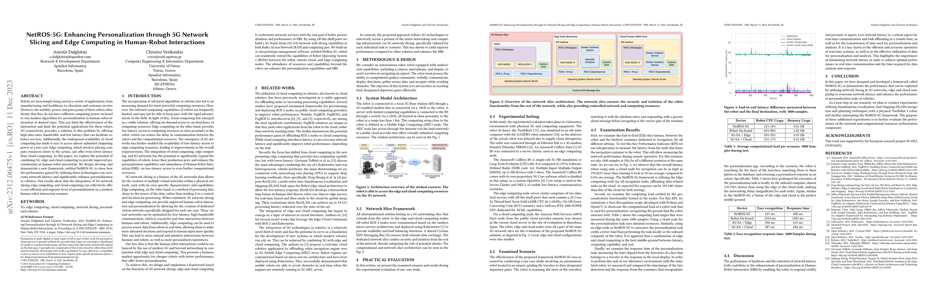 Thumbnail for NetROS-5G: Enhancing Personalization through 5G Network Slicing and Edge
  Computing in Human-Robot Interactions