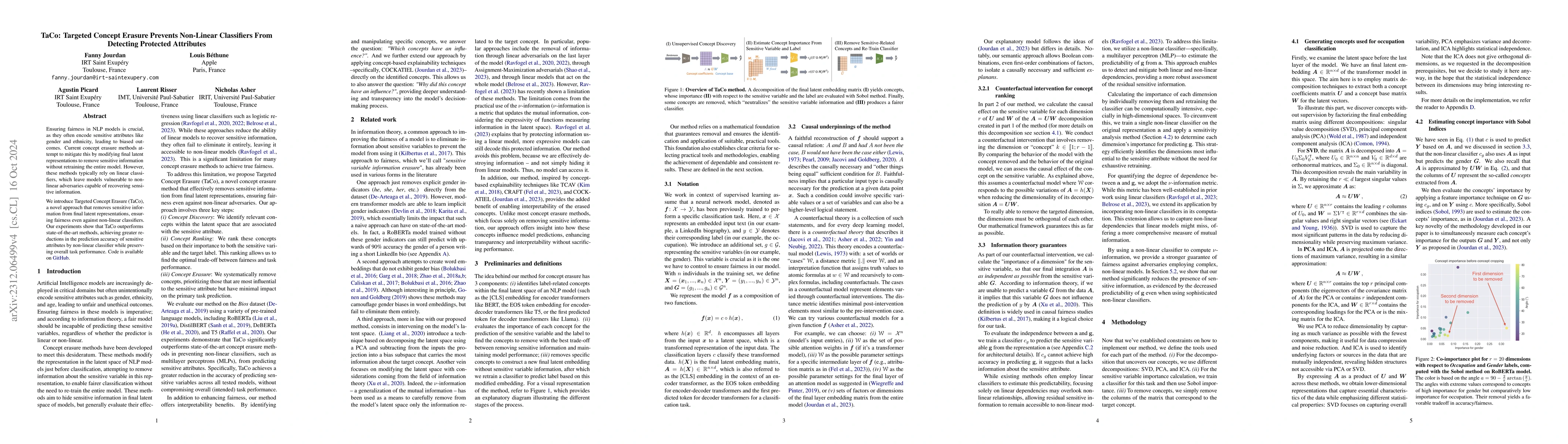 Thumbnail for TaCo: Targeted Concept Removal in Output Embeddings for NLP via
  Information Theory and Explainability