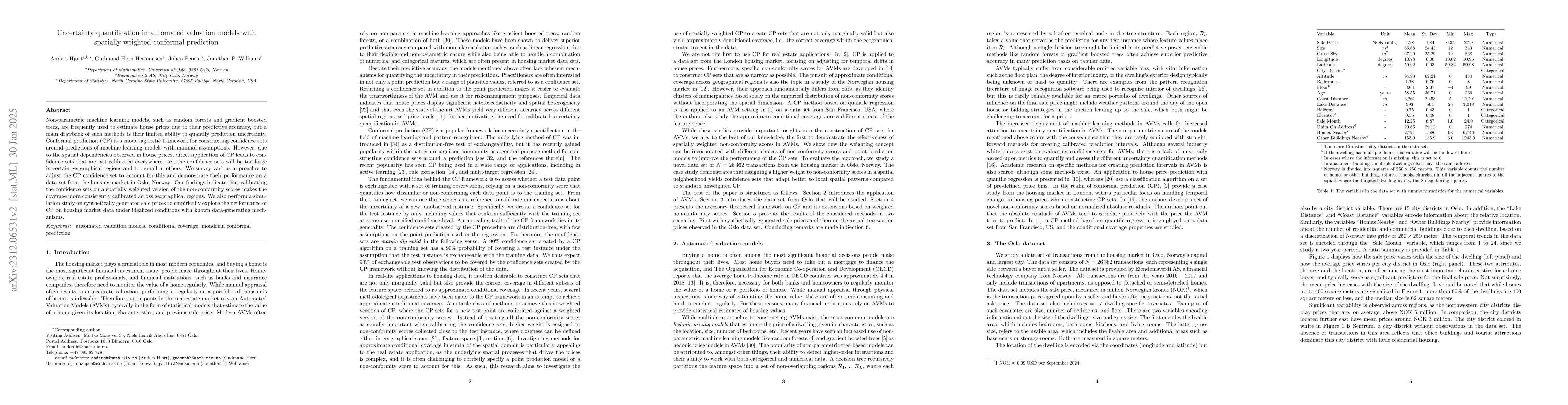 Thumbnail for Uncertainty quantification in automated valuation models with locally
  weighted conformal prediction