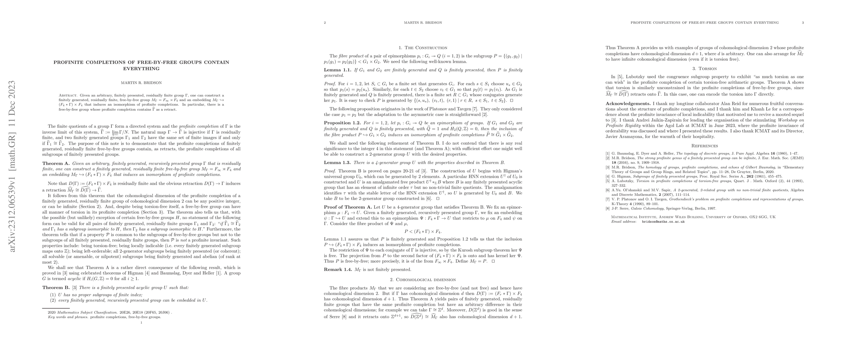 Thumbnail for Profinite completions of free-by-free groups contain everything