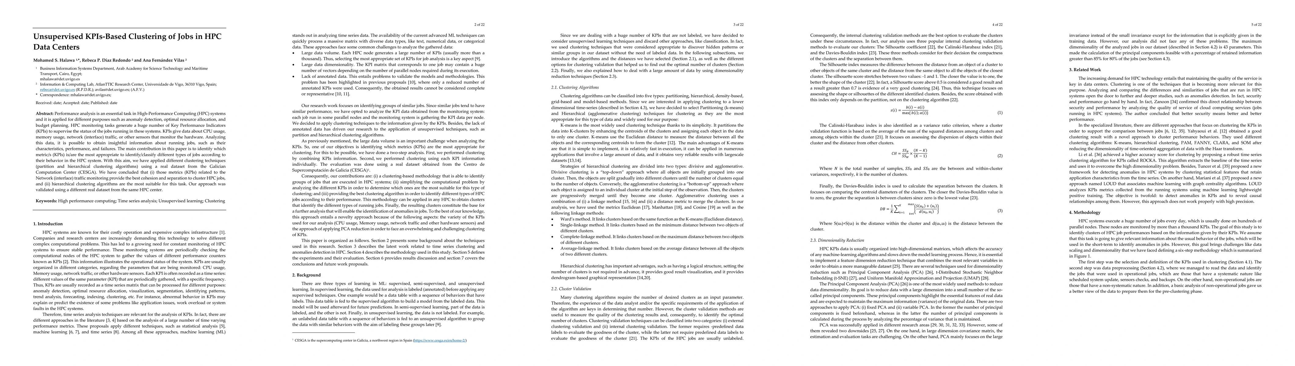 Thumbnail for Unsupervised KPIs-Based Clustering of Jobs in HPC Data Centers