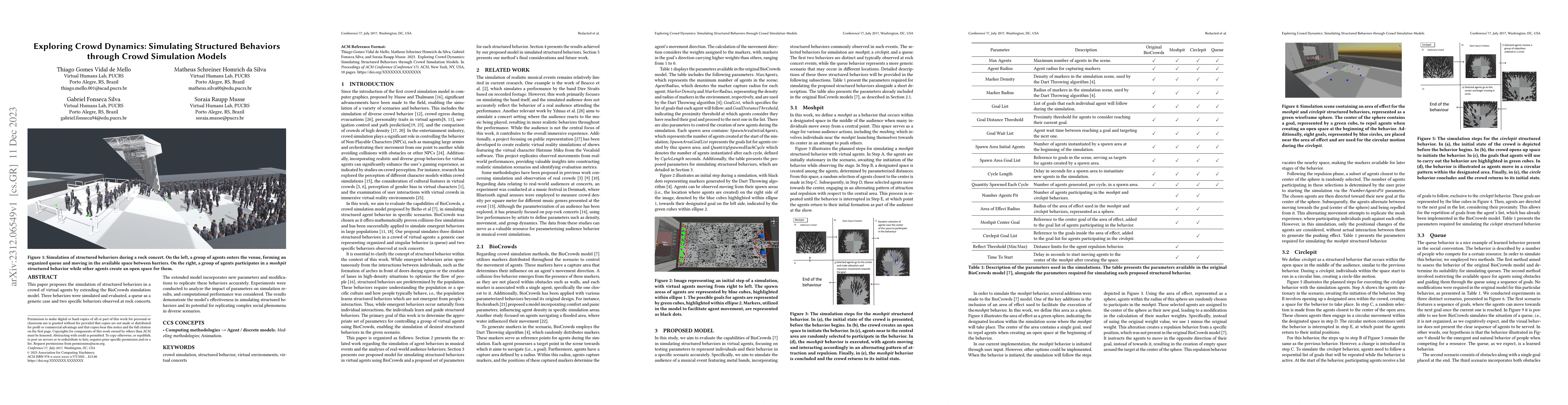 Thumbnail for Exploring Crowd Dynamics: Simulating Structured Behaviors through Crowd
  Simulation Models