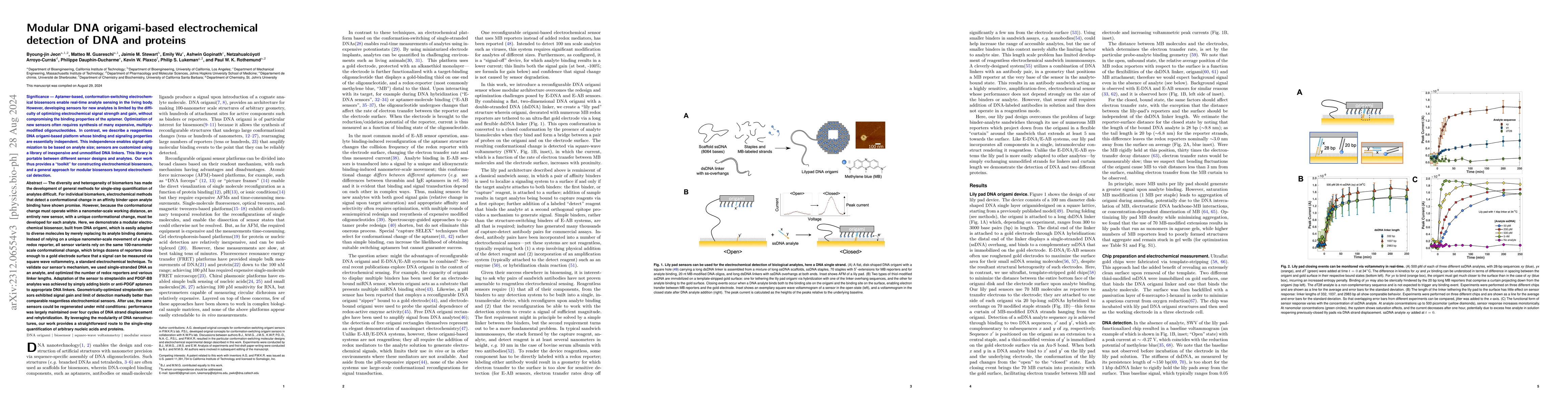 Thumbnail for Modular DNA origami-based electrochemical detection of DNA and proteins