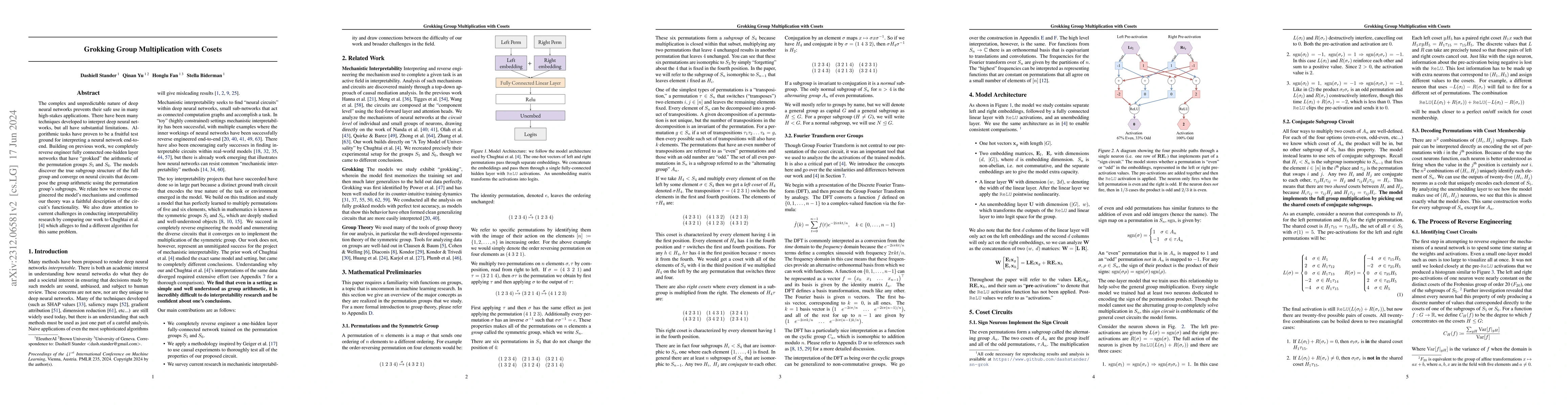 Thumbnail for Grokking Group Multiplication with Cosets