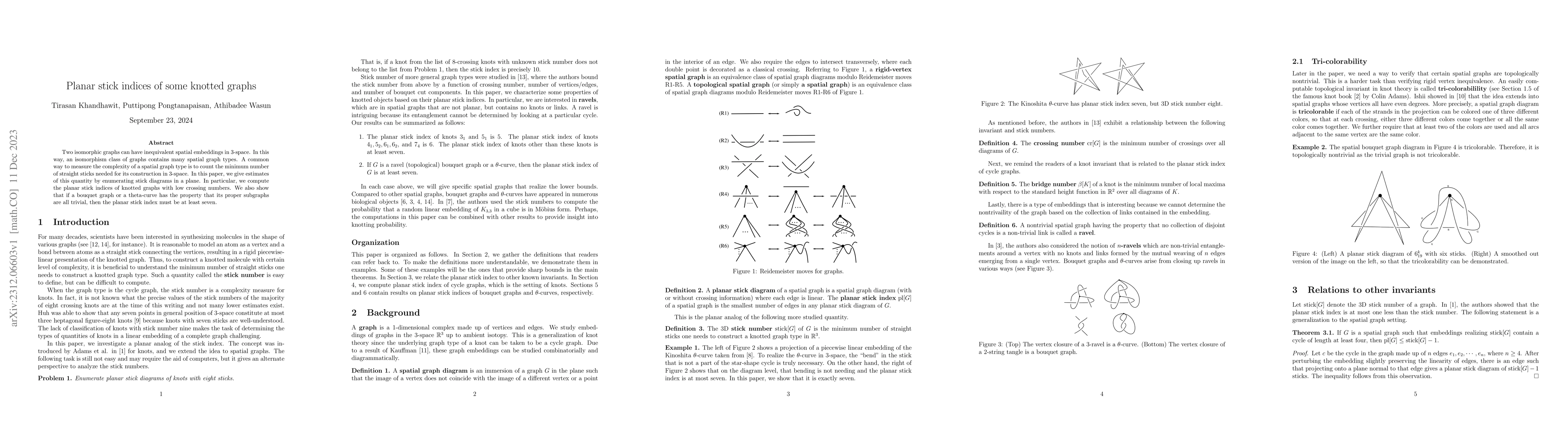 Thumbnail for Planar stick indices of some knotted graphs