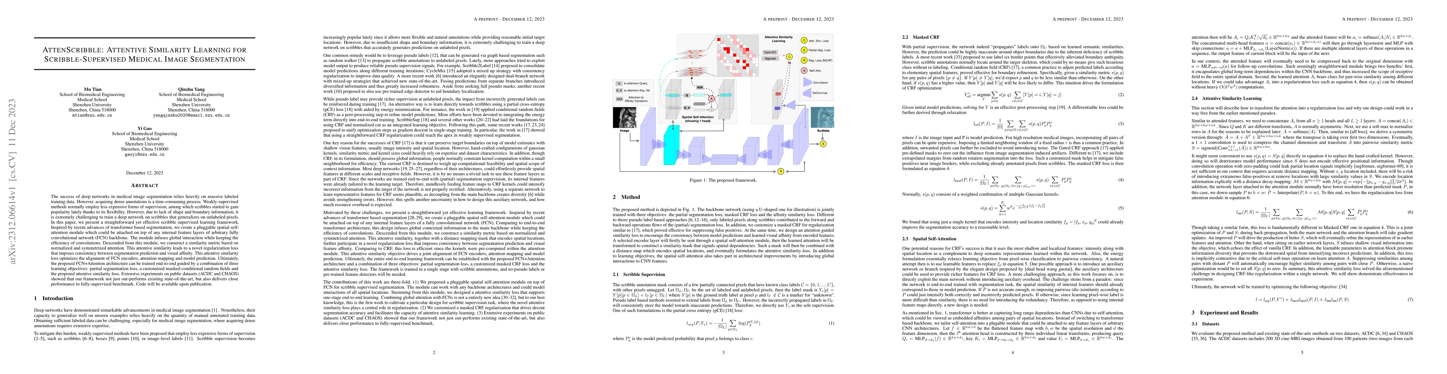 Thumbnail for AttenScribble: Attentive Similarity Learning for Scribble-Supervised
  Medical Image Segmentation