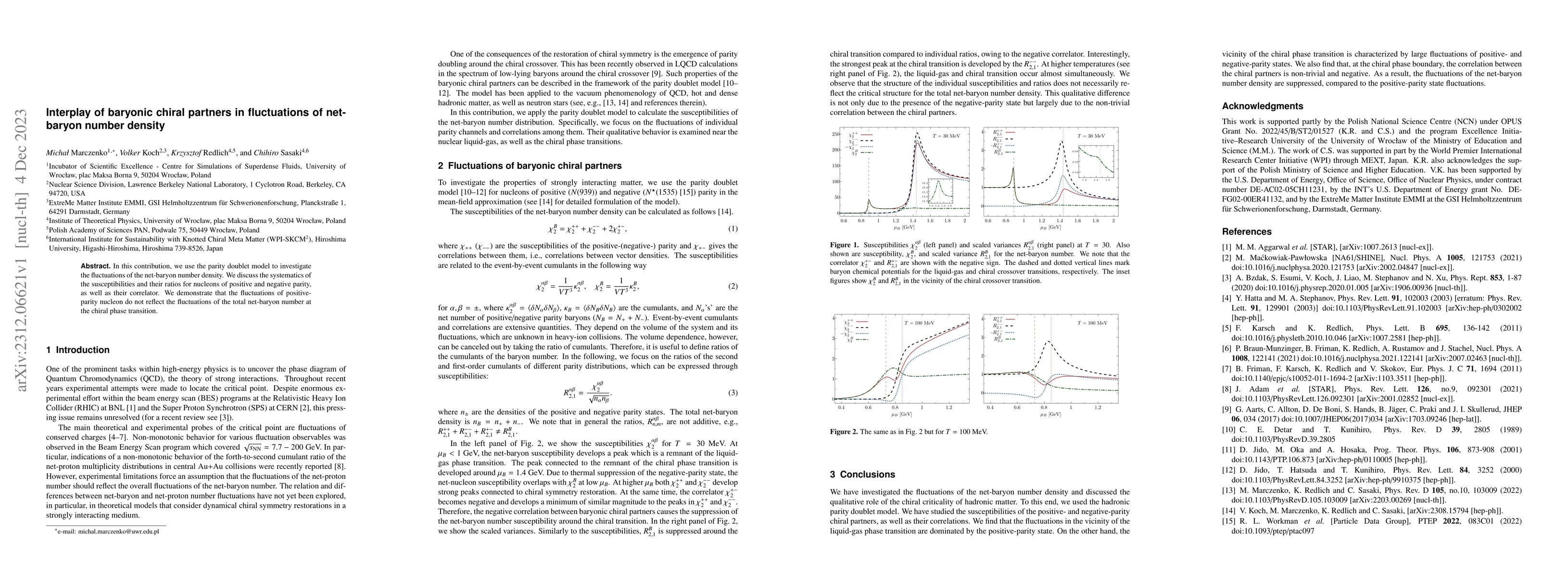 Thumbnail for Interplay of baryonic chiral partners in fluctuations of net-baryon
  number density