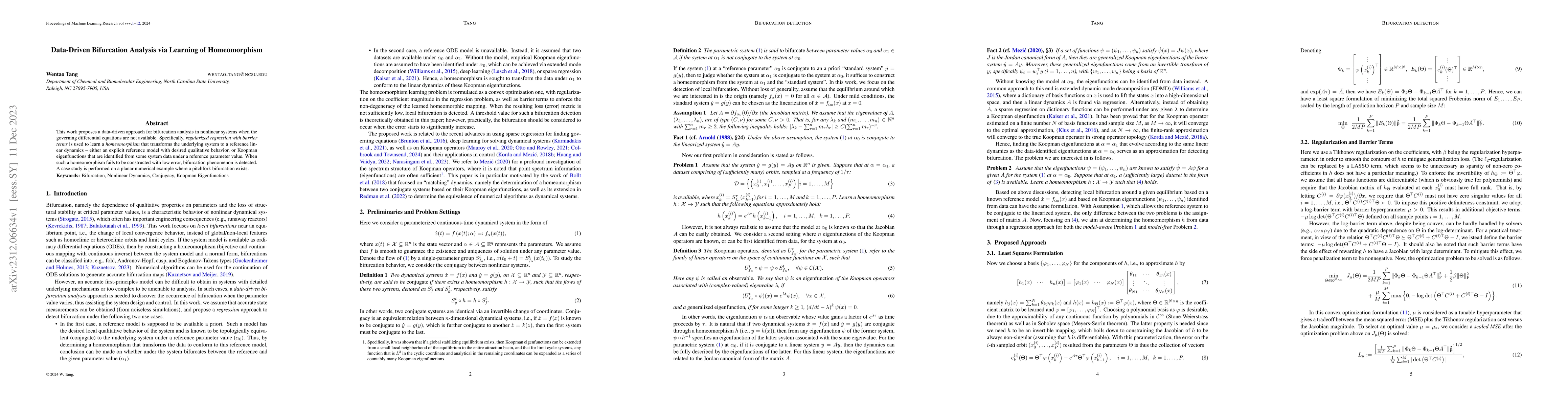 Thumbnail for Data-Driven Bifurcation Analysis via Learning of Homeomorphism