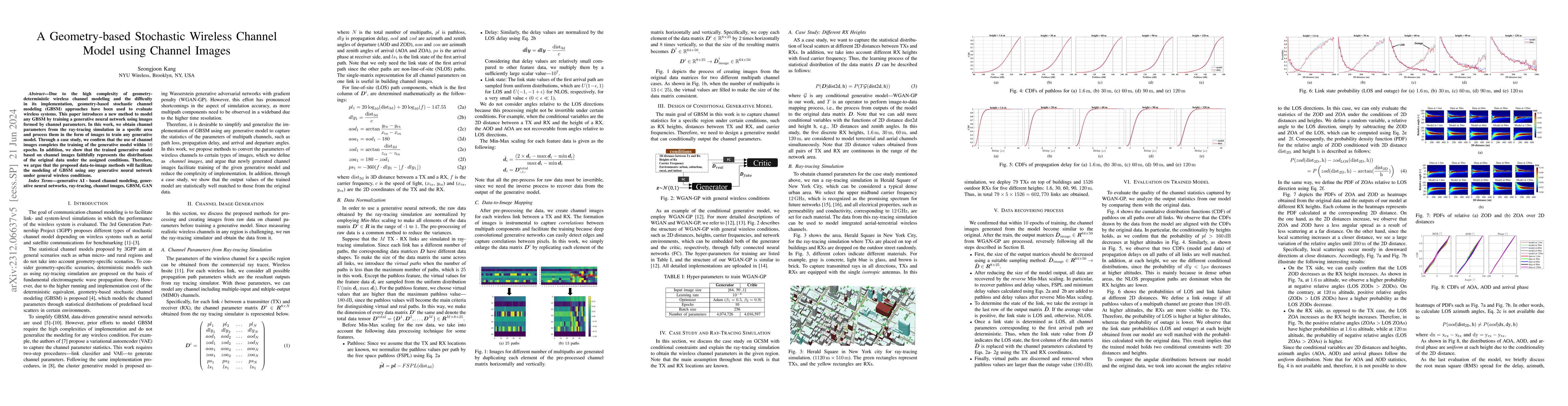 Thumbnail for A Geometry-based Stochastic Wireless Channel Model using Channel Images