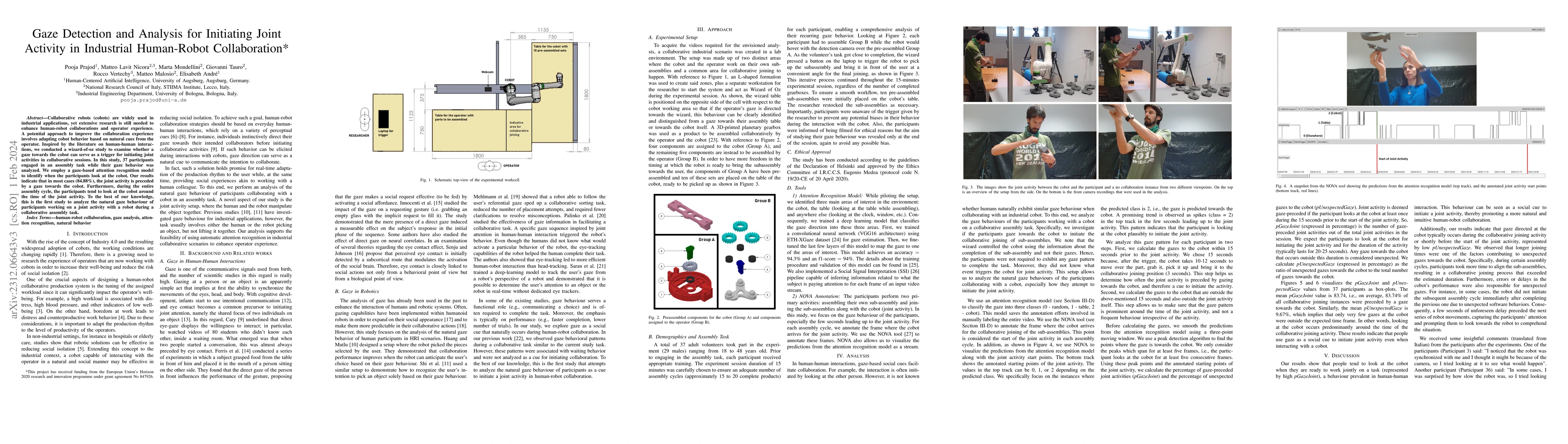 Thumbnail for Gaze Detection and Analysis for Initiating Joint Activity in Industrial
  Human-Robot Collaboration