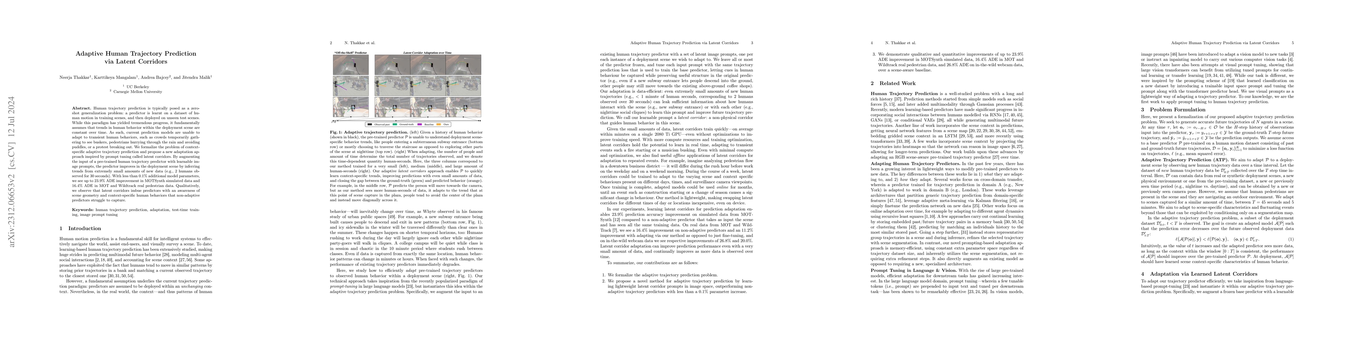 Thumbnail for Adaptive Human Trajectory Prediction via Latent Corridors