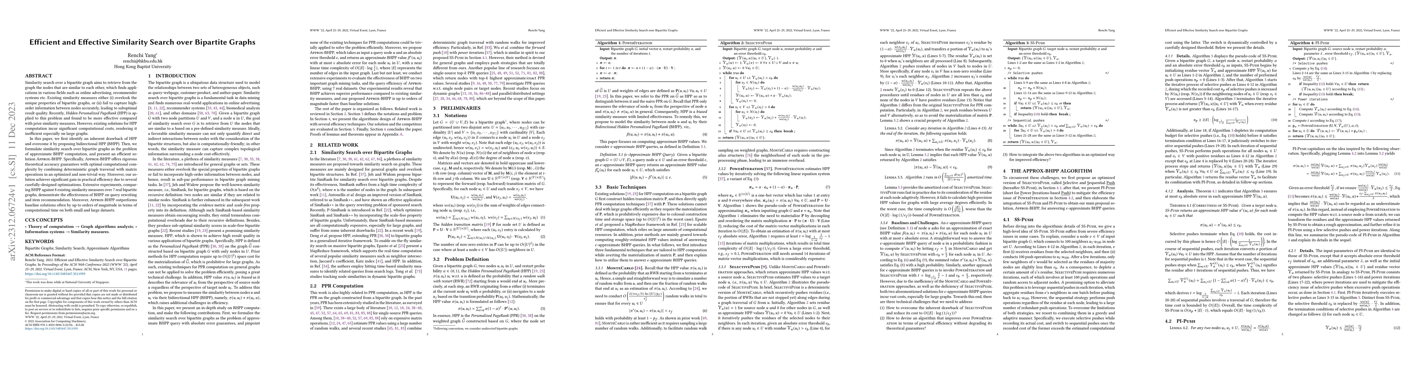 Thumbnail for Efficient and Effective Similarity Search over Bipartite Graphs