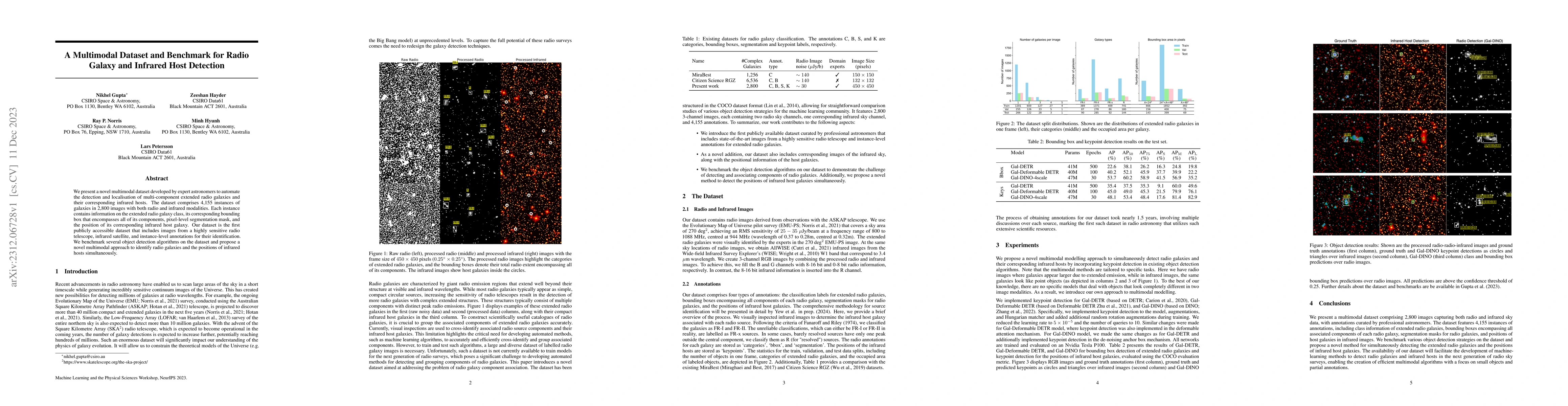 Thumbnail for A Multimodal Dataset and Benchmark for Radio Galaxy and Infrared Host
  Detection
