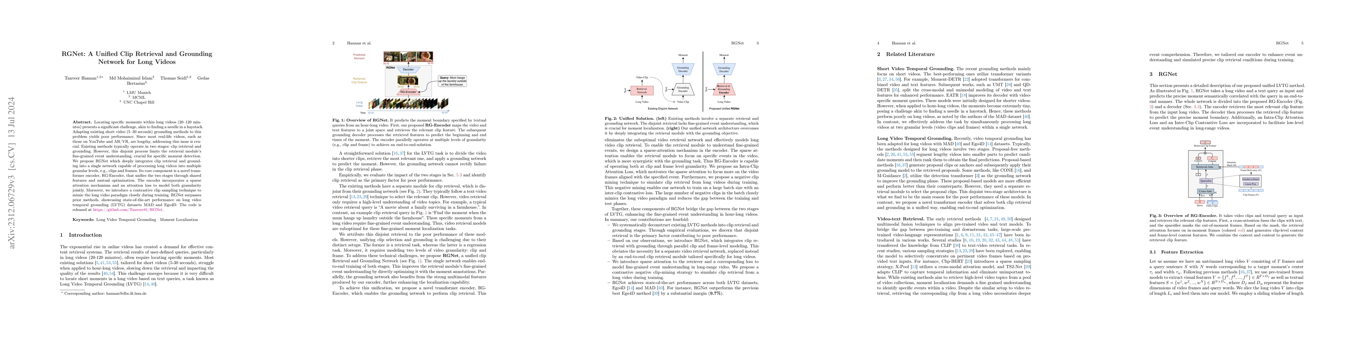 Thumbnail for RGNet: A Unified Clip Retrieval and Grounding Network for Long Videos