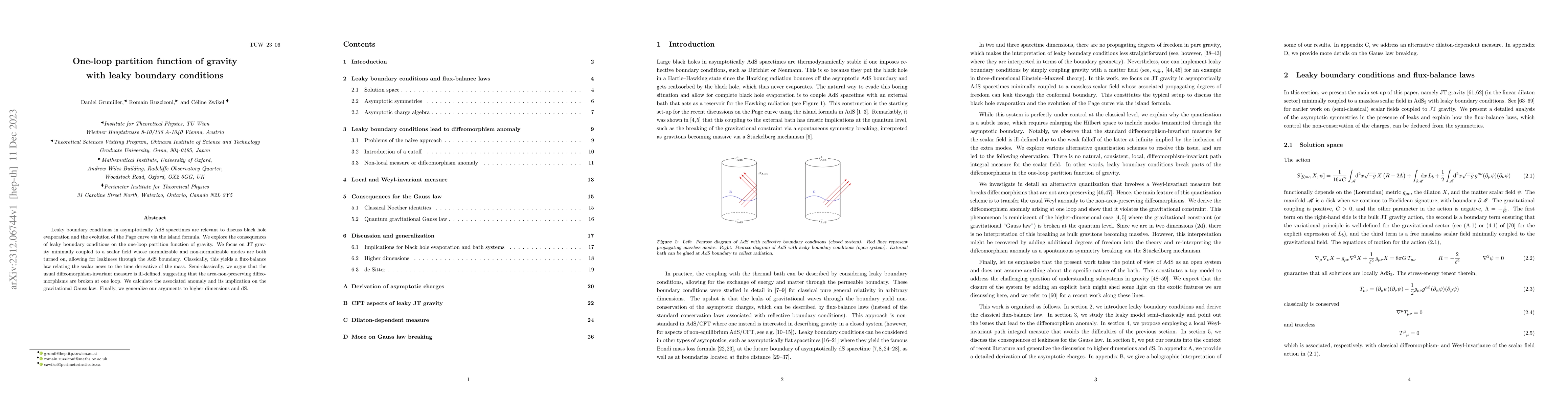 Thumbnail for One-loop partition function of gravity with leaky boundary conditions