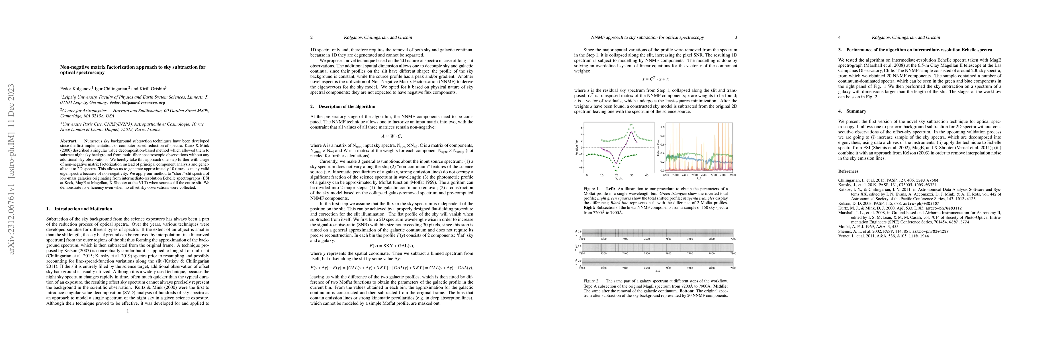 Thumbnail for Non-negative matrix factorization approach to sky subtraction for
  optical spectroscopy