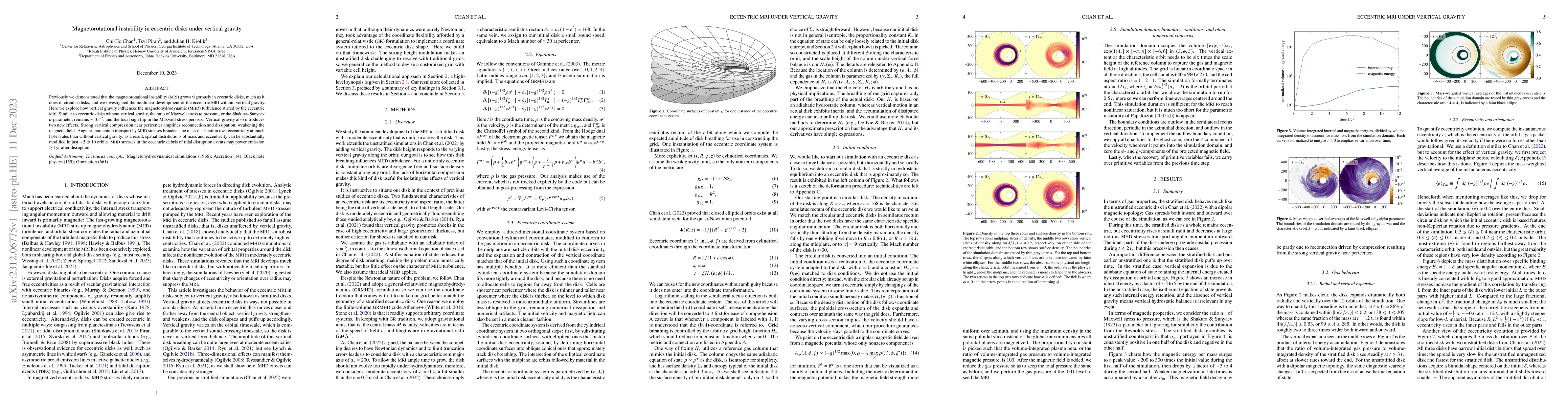 Thumbnail for Magnetorotational instability in eccentric disks under vertical gravity