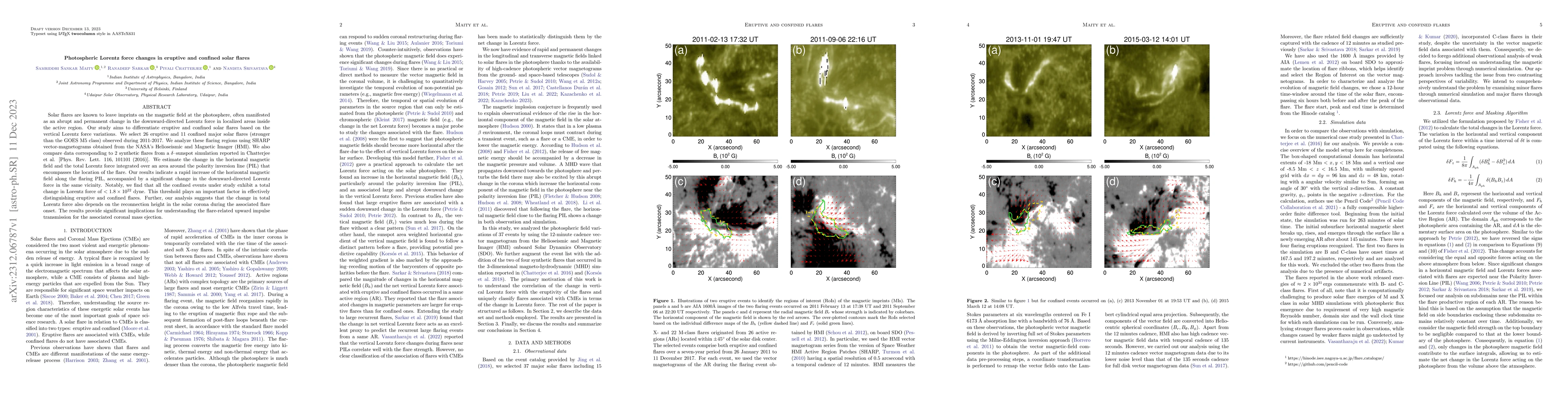 Thumbnail for Photospheric Lorentz force changes in eruptive and confined solar flares