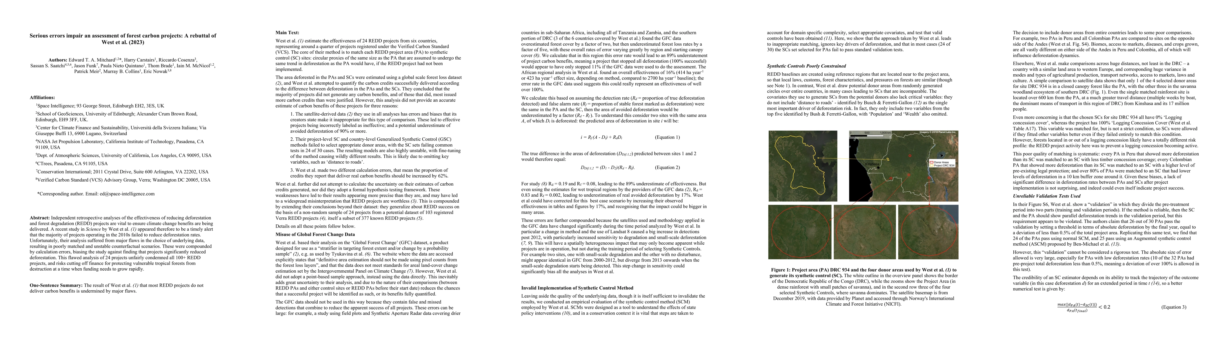 Thumbnail for Serious errors impair an assessment of forest carbon projects: A
  rebuttal of West et al. (2023)