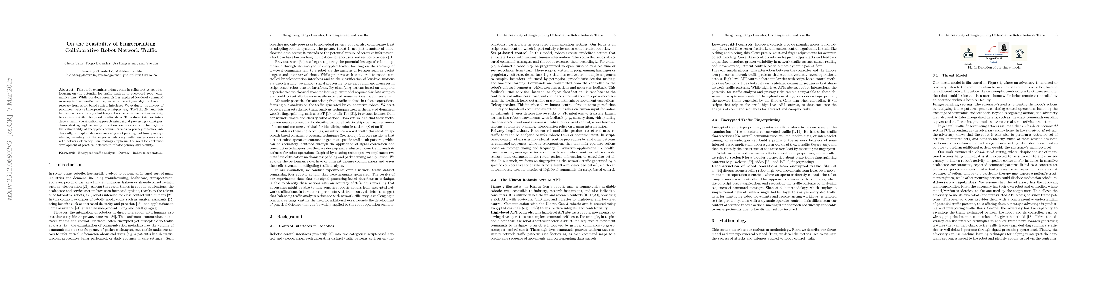 Thumbnail for On the Feasibility of Fingerprinting Collaborative Robot Traffic