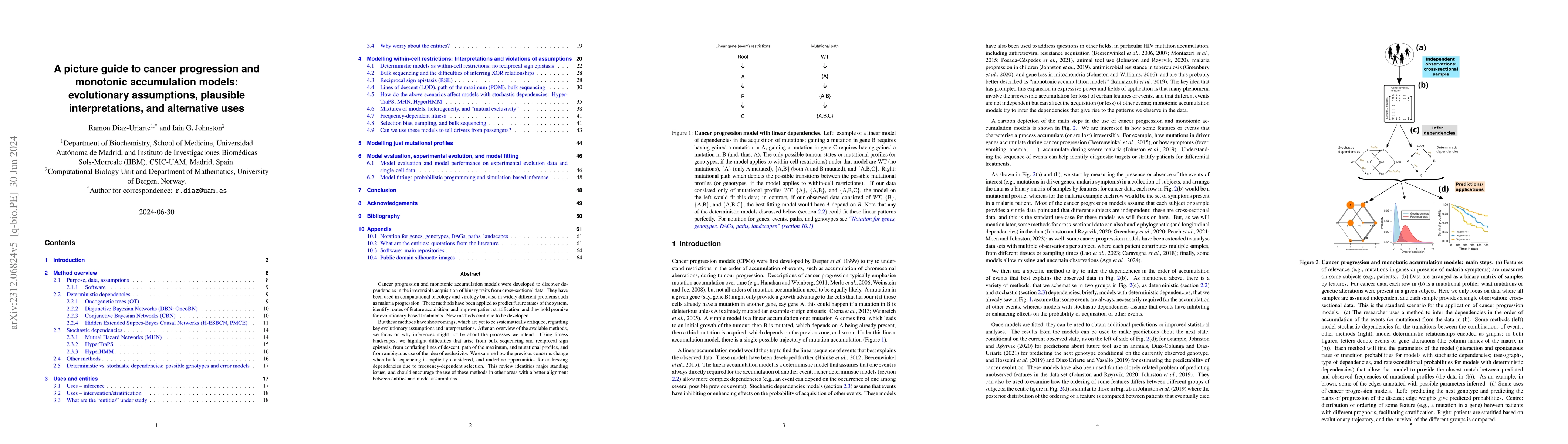 Thumbnail for A picture guide to cancer progression and monotonic accumulation models:
  evolutionary assumptions, plausible interpretations, and alternative uses