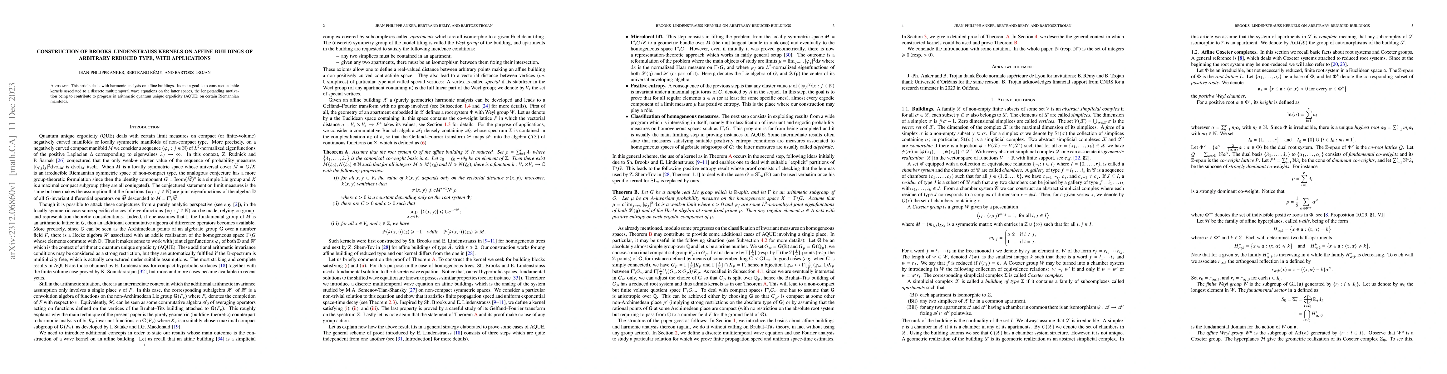 Thumbnail for Construction of Brooks-Lindenstrauss kernels on affine buildings of
  arbitrary reduced type, with applications