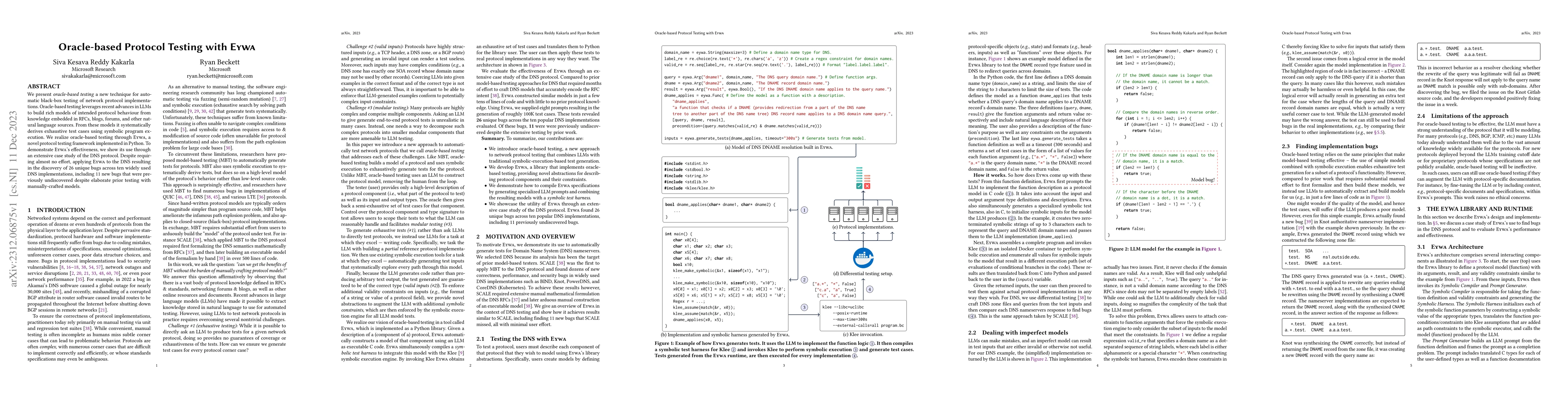Thumbnail for Oracle-based Protocol Testing with Eywa