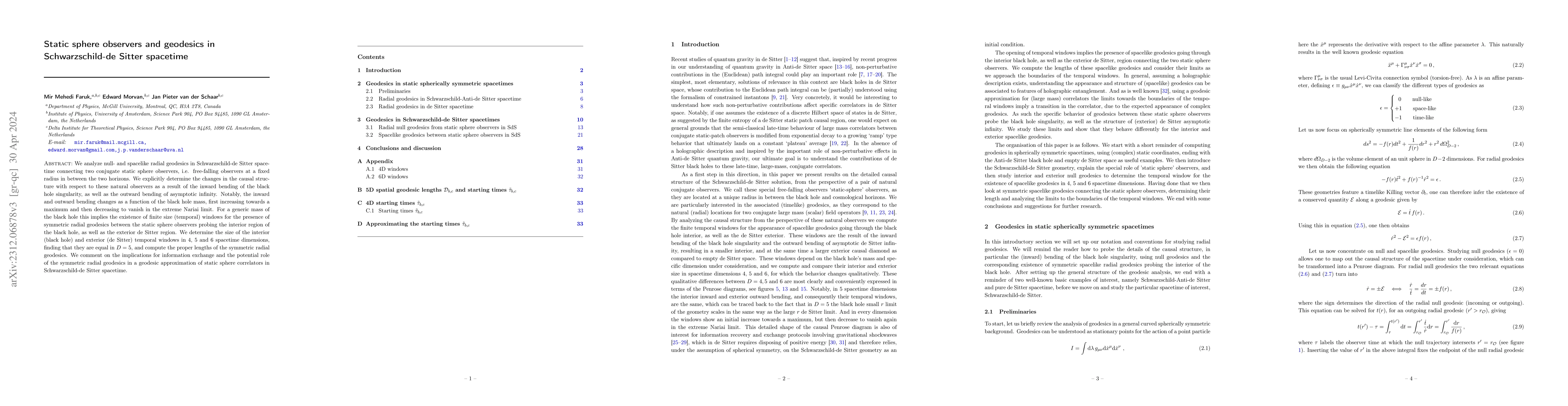 Thumbnail for Static sphere observers and geodesics in Schwarzschild-de Sitter
  spacetime