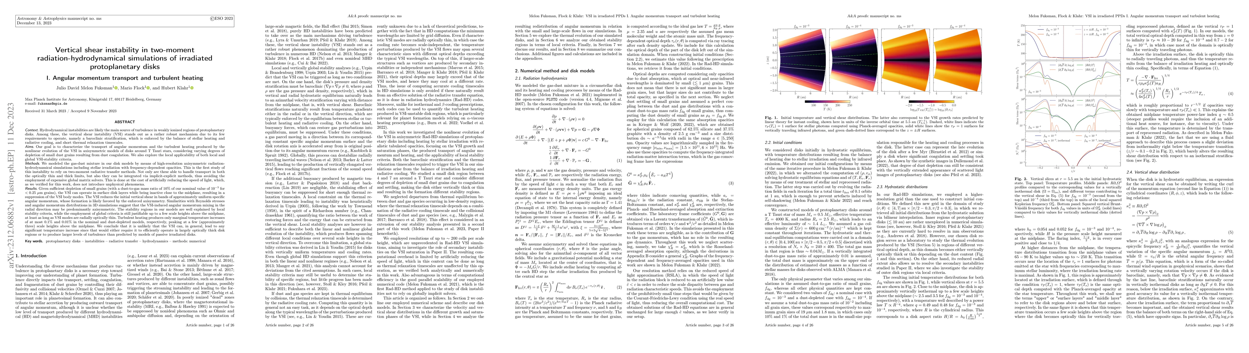 Thumbnail for Vertical shear instability in two-moment radiation-hydrodynamical
  simulations of irradiated protoplanetary disks I. Angular momentum transport
  and turbulent heating