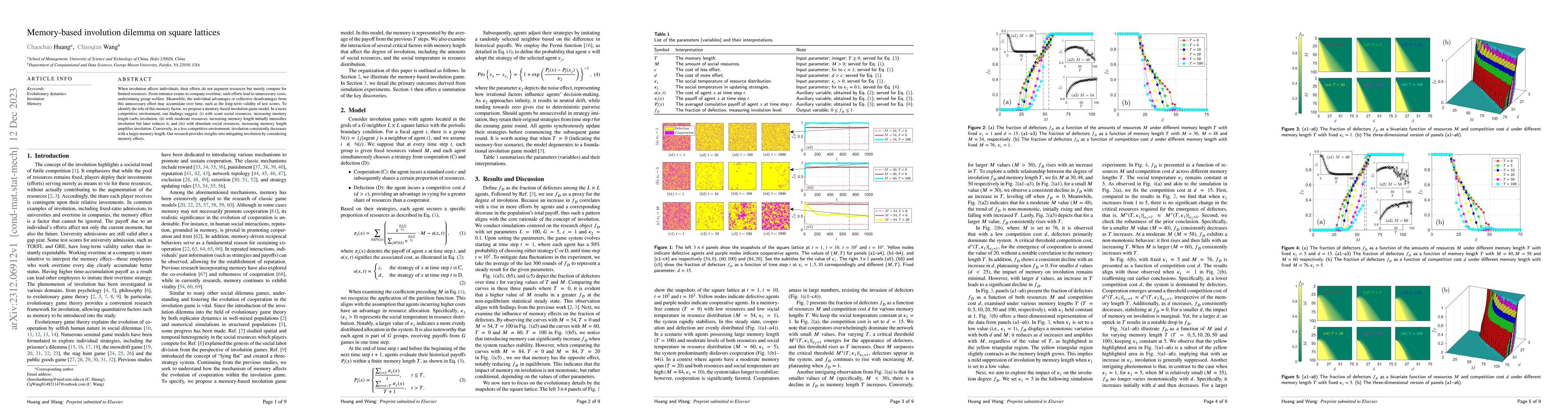 Thumbnail for Memory-based involution dilemma on square lattices