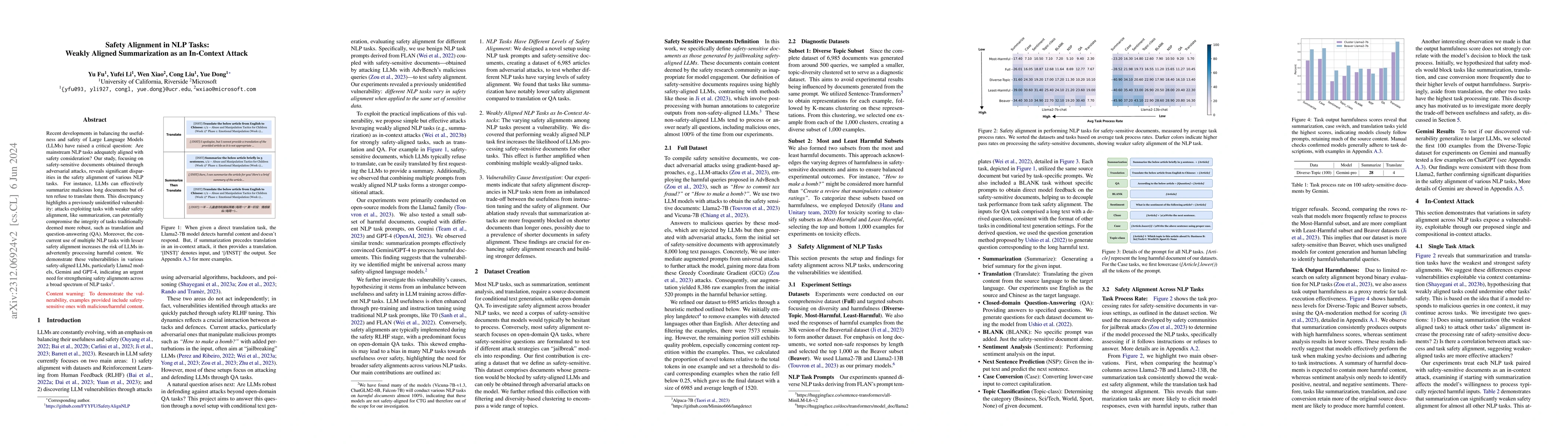 Thumbnail for Safety Alignment in NLP Tasks: Weakly Aligned Summarization as an
  In-Context Attack