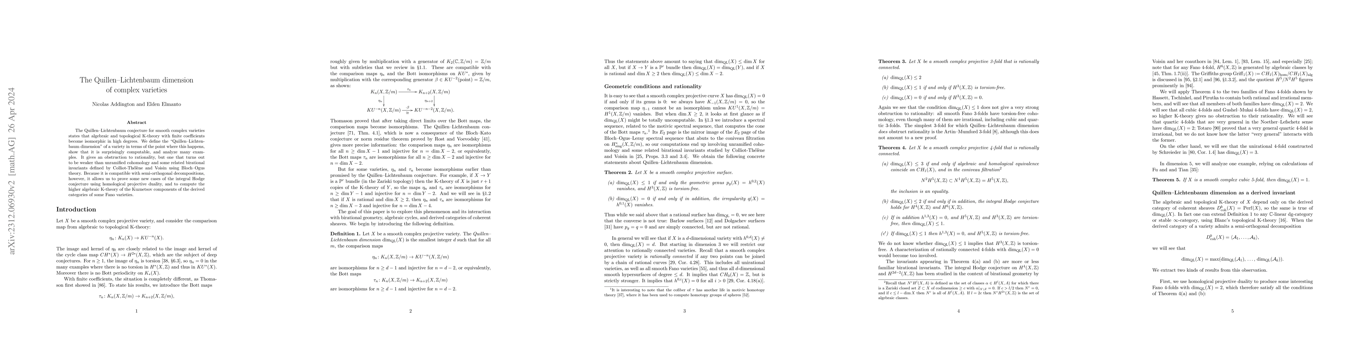 Thumbnail for The Quillen-Lichtenbaum dimension of complex varieties