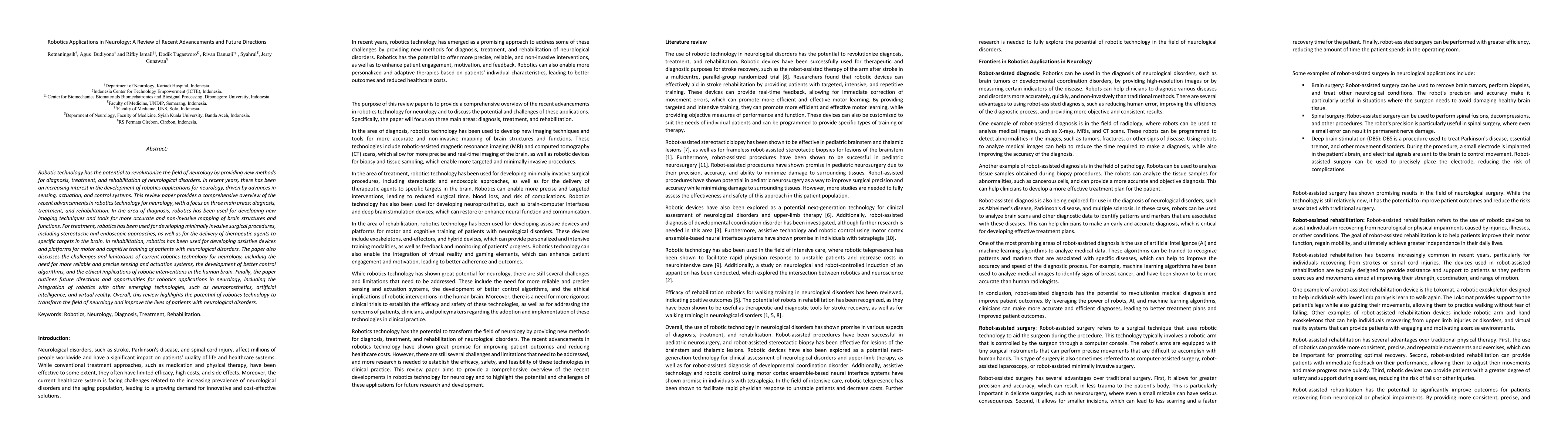 Thumbnail for Robotics Applications in Neurology: A Review of Recent Advancements and
  Future Directions